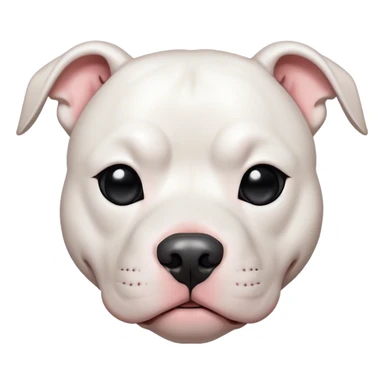 White pitbull with black eye sticker
