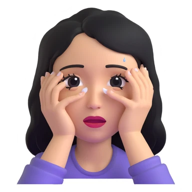 sad woman with tears streaming down her face sticker