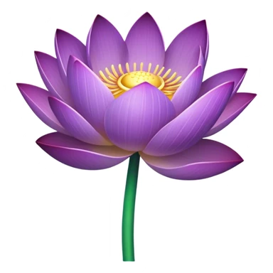 single Purple Lotus, stem sticker