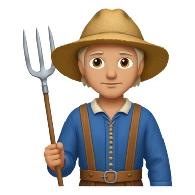 farmer with pitchfork in Medieval Villagers sticker