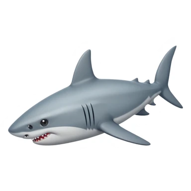 side view of shark body with a cat face sticker
