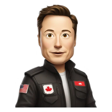 elon musk with canada flag sticker