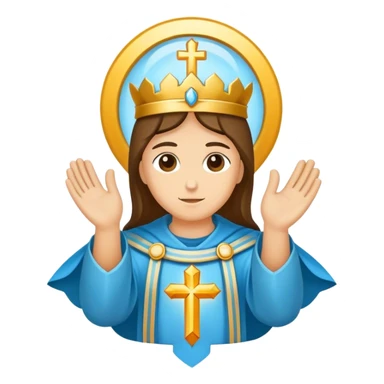 saint emblem holy with a touch of light blue sticker
