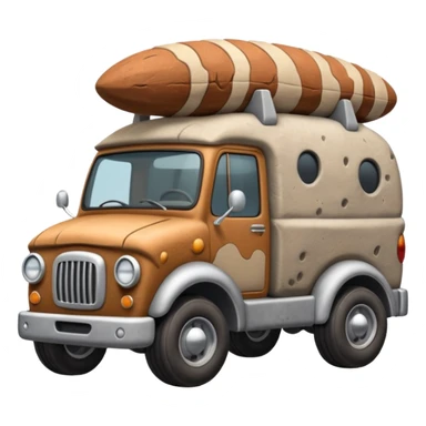  Prehistoric-style tall rocky Flintstones moving van with rock tires  sticker