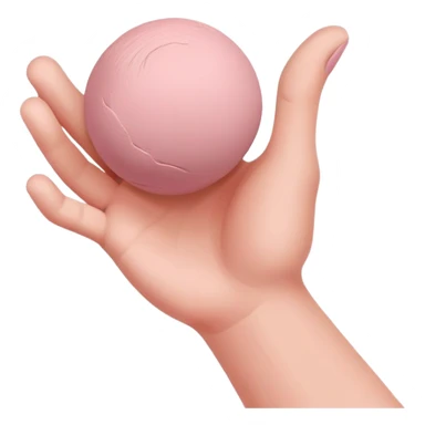hand lightly tapping a pink ball of clay in the palm for surface shaping sticker