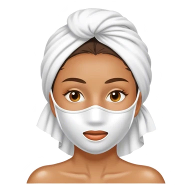 woman,who took a shower with white mask sticker
