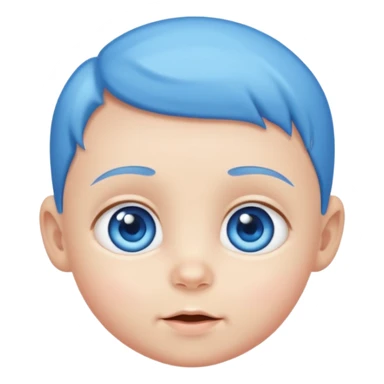 baby face with blue air sticker