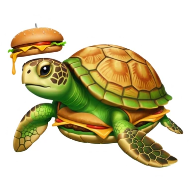 See Turtle eat burger sticker