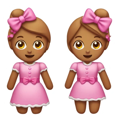 gingerbread girl with pink outfit and pink bow sticker