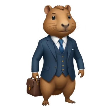 Asme una capibara con trage elegante solo que se le vea desde el traje  sticker