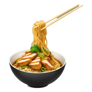 Chicken teriyaki noodles in a bowl  sticker