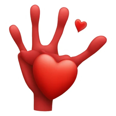 Un coeur rouge et un coeur avec les mains sticker
