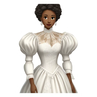 White victorian dress gown sticker