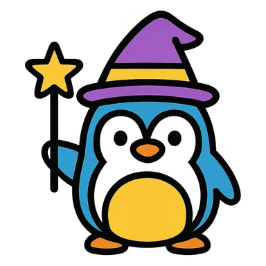 penguin wizard sticker