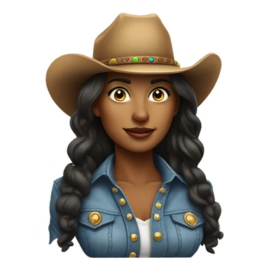 realistic portrait of very beautiful cowgirl woman  sticker