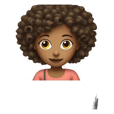 Curly haired brunette girl working from bed on laptop  sticker