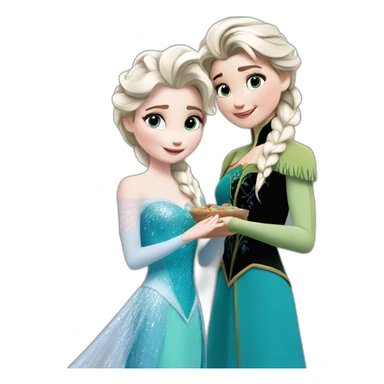 Elsa avec un petit ami sticker