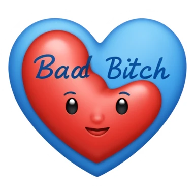 blue Bad bitch words written inside heart sticker