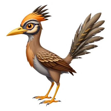 realistic roadrunner bird, tail pointed down, realistic colors sticker
