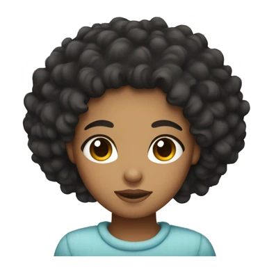 black curly hair girl sleeping sticker