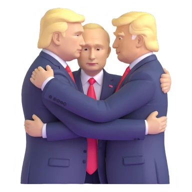 Putin and Trump embracing sticker