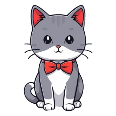 elegant cat in bow tie sticker