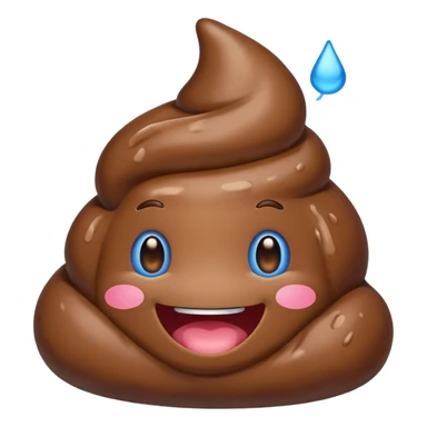 blue colors kawaii poop sticker