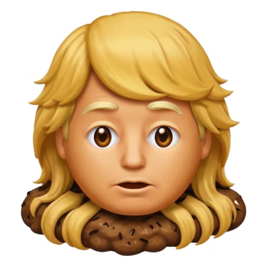 the poop emogi, a pile of poop in trumps image   none of those are what i want  i want the poop emogi with trumps face renbdered in poop, with an orange cast, and his wig on top nope  nope sticker