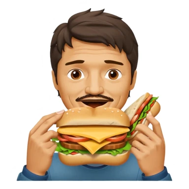 Pedro Pascal eating a sandwich meme emoji sticker
