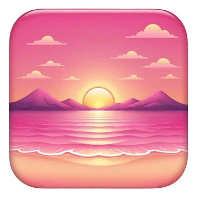 Cute pink summer sunset sticker