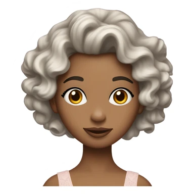 Shabby chic wavy hair ballerina  sticker