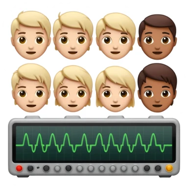 Emoji kit of all emotions being done like An oscilloscope, animated sticker