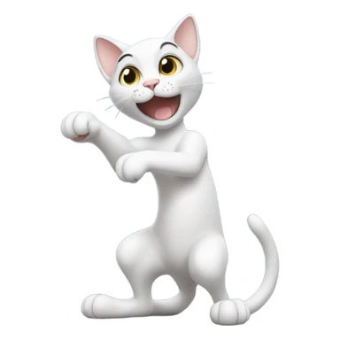 Skinny cat looking for foot sticker