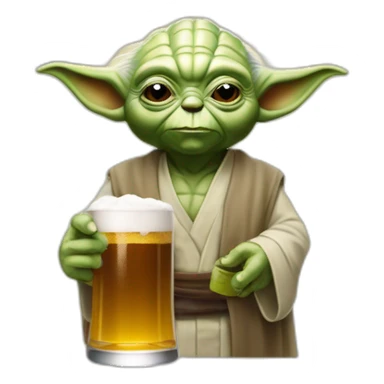 Maitre yoda qui boit une biere sticker