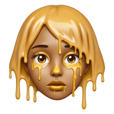 Girls face covered in glue dripping  sticker