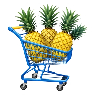 pineapples in a blue Shopping cart  sticker