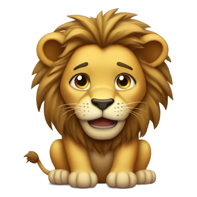 Cute lion holding back tears 🥹  sticker