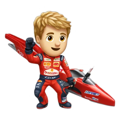 Sebastian Vettel with laser sabre sticker