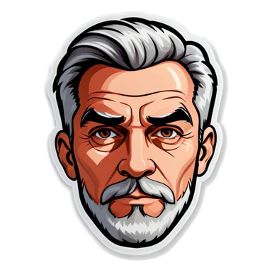 monochrome portrait of a man sticker