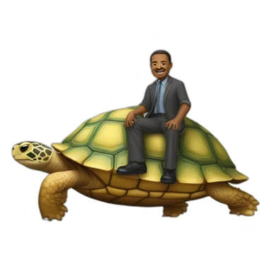 martin luter king sur une tortue géante sticker
