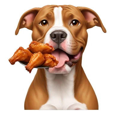 Pitbull eating chicken wings sticker