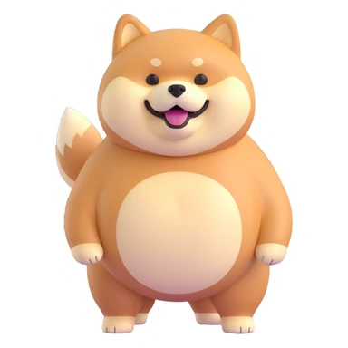 shiba inu standing, fat sticker