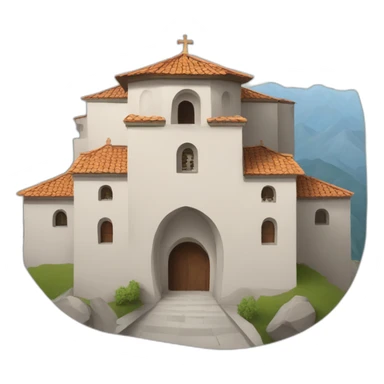 monastery in moumtain sticker