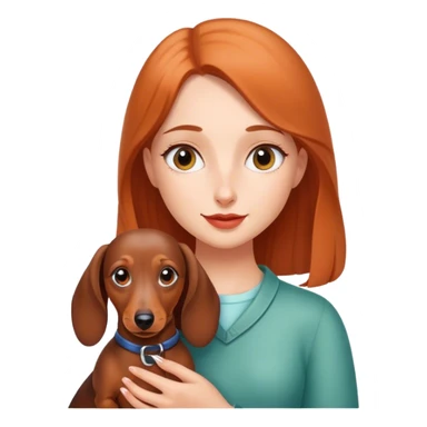 girl with her dachshund sticker