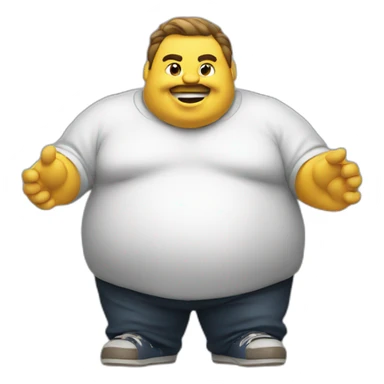 fat gamer waving sticker