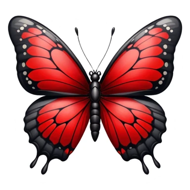 An Edgy crimson-blood-red obsidian-black beautiful butterfly sticker