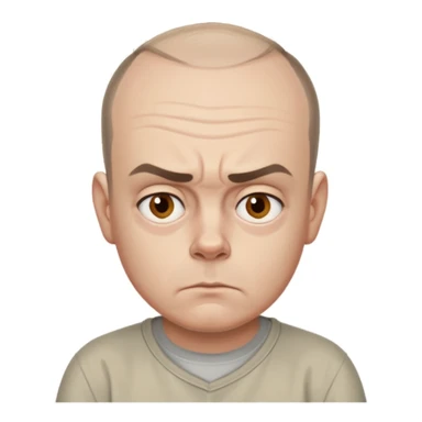 Carl from Sling Blade, serious expression, recognizable features, neutral background sticker