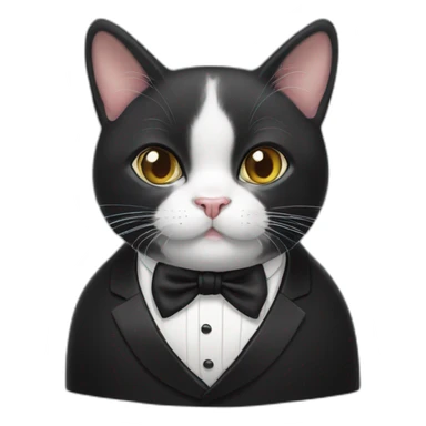 Black Tuxedo-Cat with white moustache Winston Churchill sticker