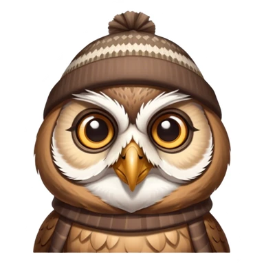 Owl in a stocking cap sticker