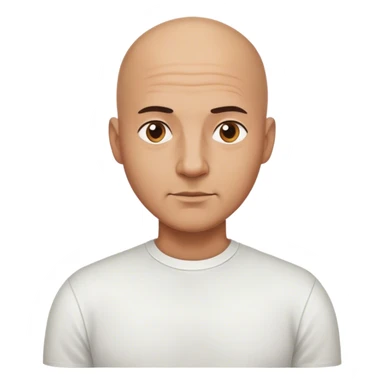 bald man in white shirt sticker
